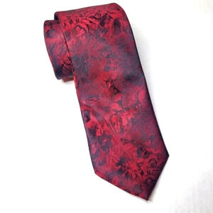 Hi-Tie Silk Black and Red Paisely Necktie